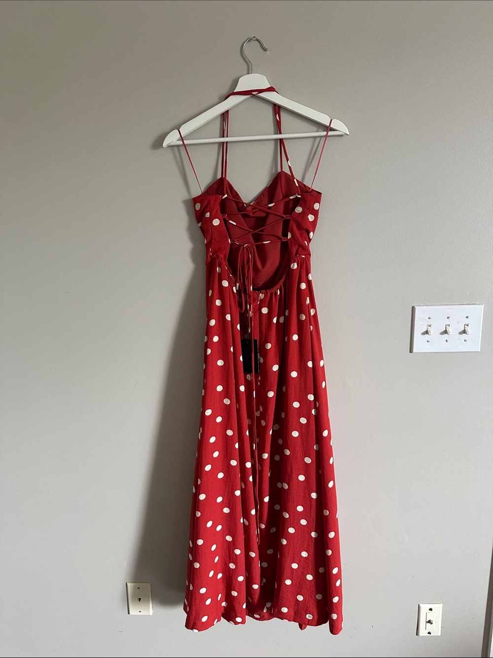 emory park Rust Red Polka Dot Maxi Dress with Ivory Spots - Picture 10 of 11